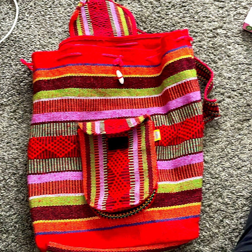 Colorful authentic Mexico backpack